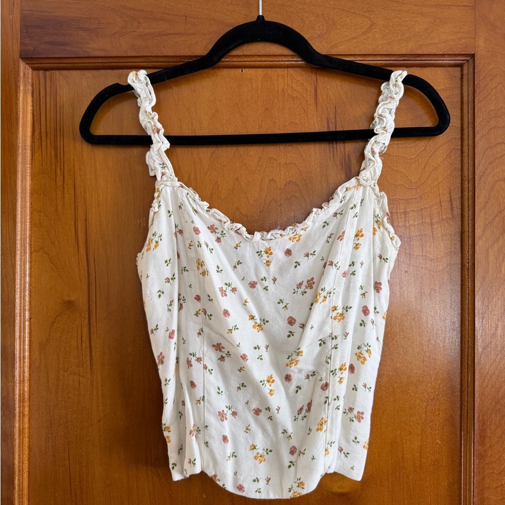 Reformation Ivory Floral Camisole